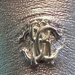 Vintage mid 2000's Roberto Cavalli. suede peep toe platform chainmail heels 39.5